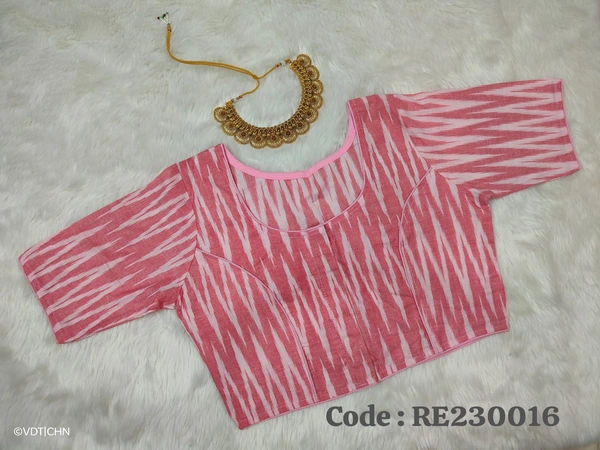 Ruthvi Ethnics Ajarkh Readymade Blouse RE230016 - FS, Pink