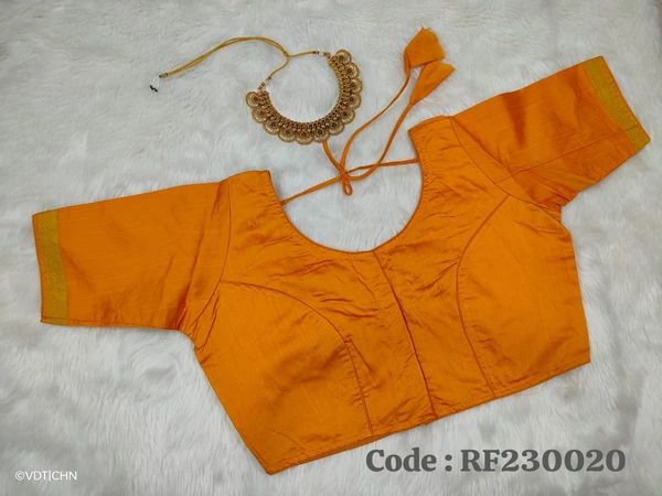 Ruthvi Ethnics Ajarkh Readymade Blouse RE230020 - FS, Orange