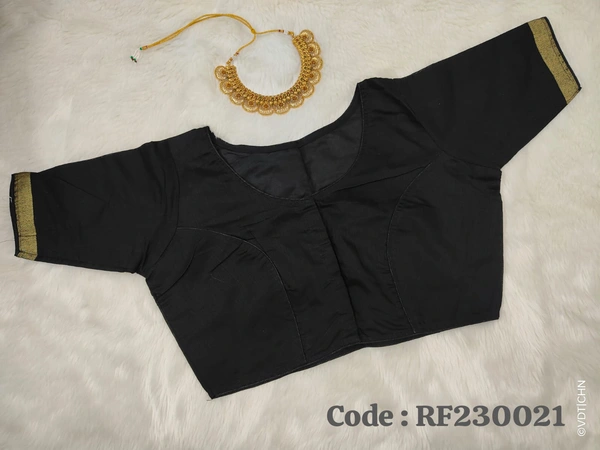 Ruthvi Ethnics Ajarkh Readymade Blouse RE230021 - FS, Black
