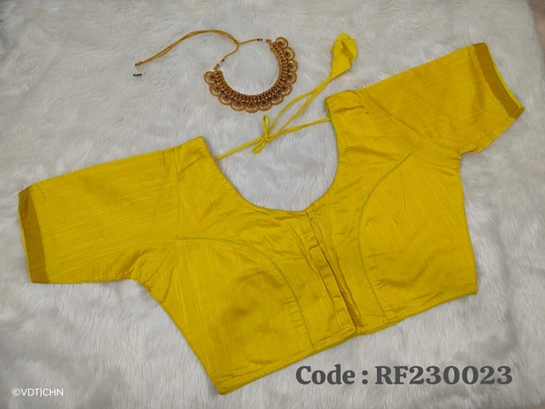 Ruthvi Ethnics Ajarkh Readymade Blouse RE230023 - FS, Yellow