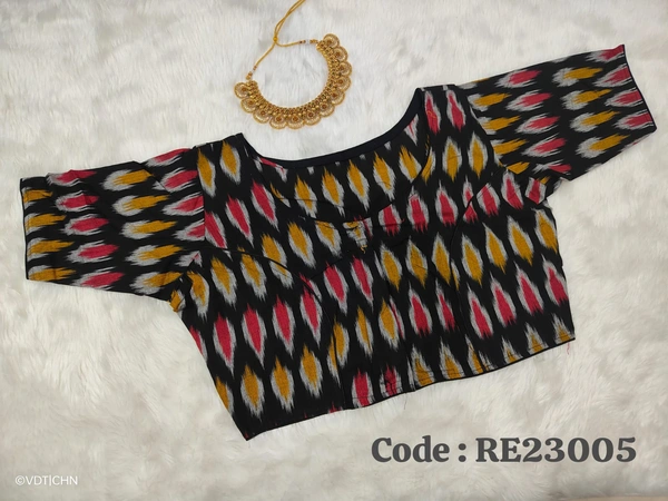Ruthvi Ethnics Ajarkh Readymade Blouse RE23005 - FS, Black