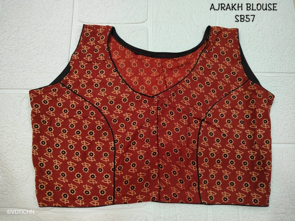 Ruthvi Ethnics Ajrakh Blouse SB57 - Maroon, FS