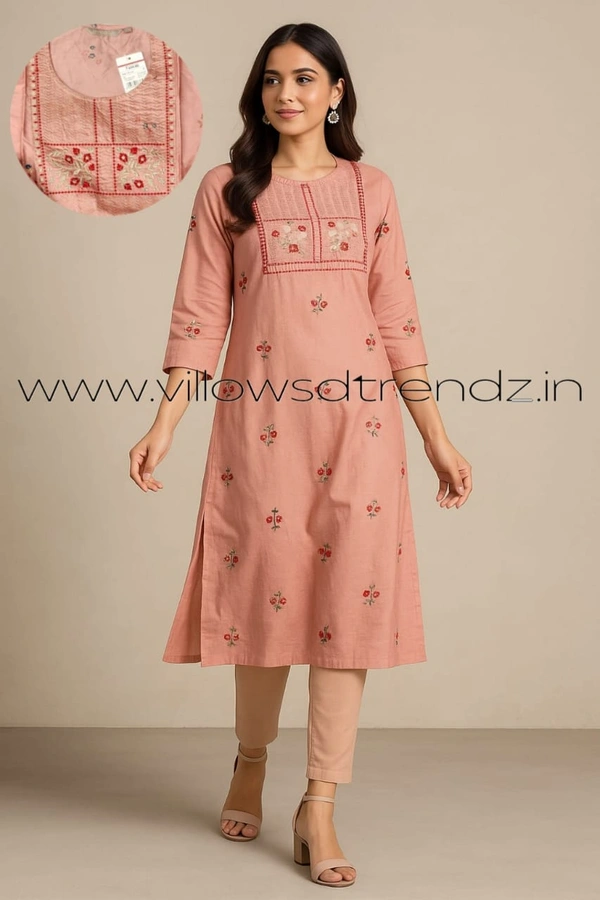 Avaasa Kurthis AV240014 - Peach Orange, S