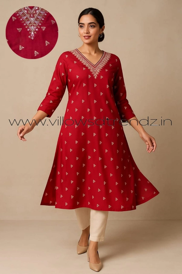 Avaasa Kurthis AV240020 - Red, L