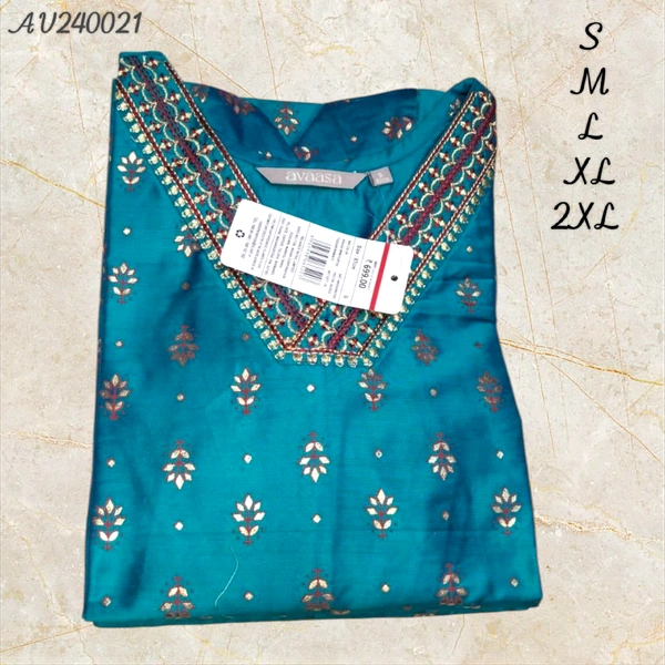 Avaasa Kurthis AV240021 - Peacock Blue, M