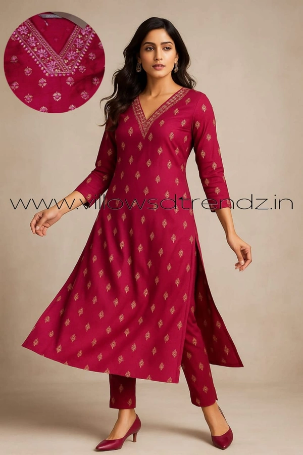 Avaasa Kurthis AV240023 - Maroon, S