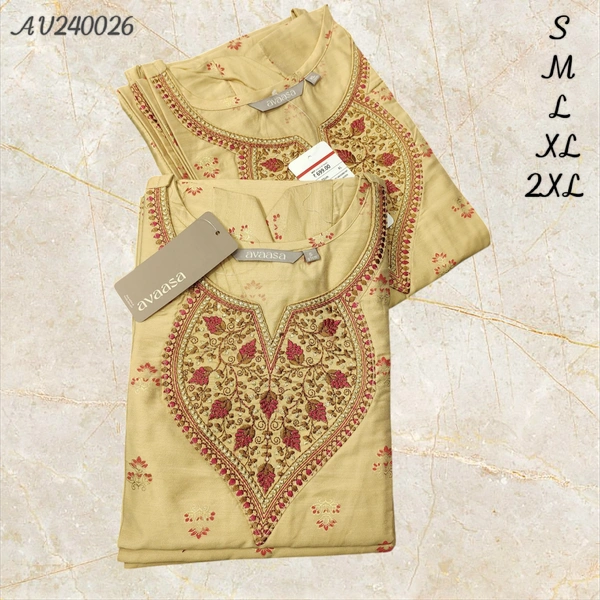 Avaasa Kurthis AV240026 - Golden, S
