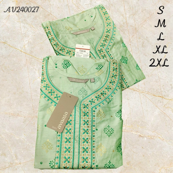Avaasa Kurthis AV240027 - Green, M