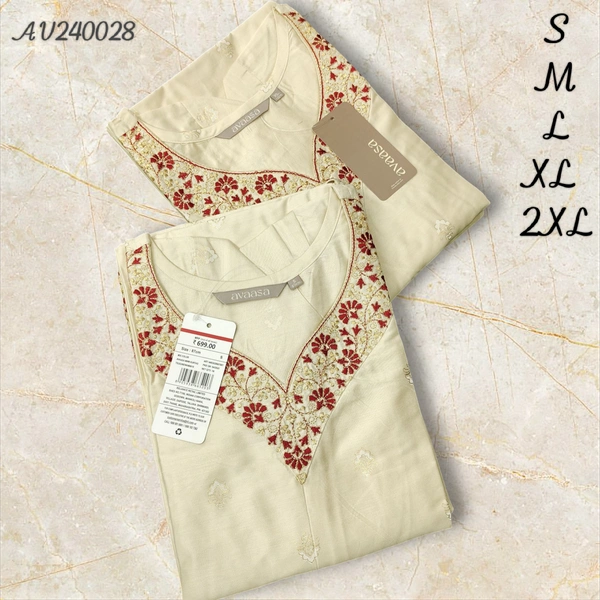 Avaasa Kurthis AV240028 - Half White, S