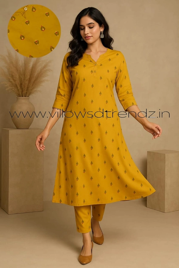 Avaasa Kurtis AV21005 - Mustered Yellow, S