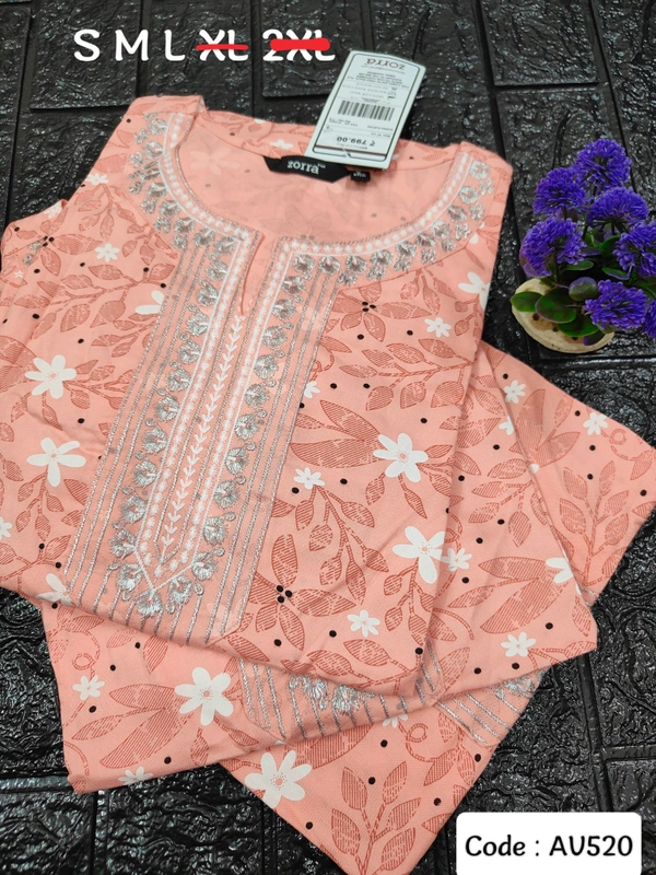 Avaasa Kurtis AV520 - Peach Orange, M