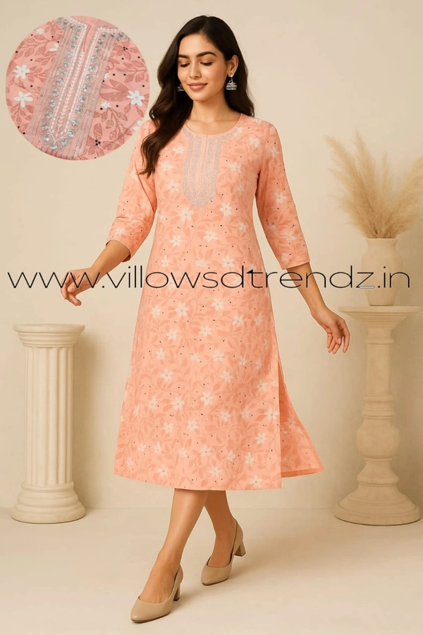 Avaasa Kurtis AV520 - Peach Orange, M