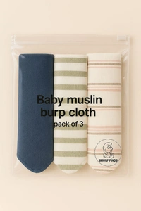 Smurf Finds Baby Muslin Burp Cloth| wipe cloth|kerchief | SMKF2901 - 17 cm x 20 cm size, Assorted
