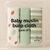 Smurf Finds Baby Muslin Burp Cloth| wipe cloth|kerchief | SMKF2901 - 17 cm x 20 cm size, Assorted