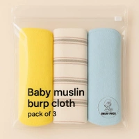 Smurf Finds Baby Muslin Burp Cloth| wipe cloth|kerchief | SMKF2901 - 17 cm x 20 cm size, Assorted