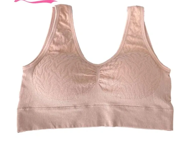 Villows Broad Strape Bra with Back hook Removable pads 470 - Skin, One Size