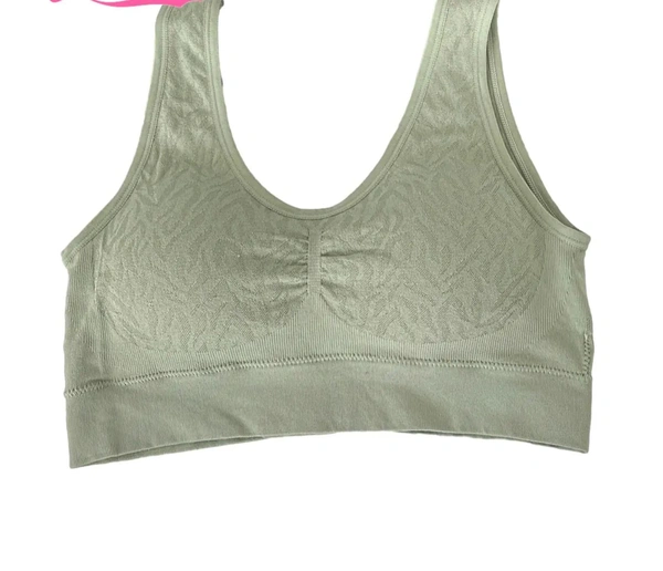 Villows Broad Strape Bra with Back hook Removable pads 470 - Olive Green, One Size