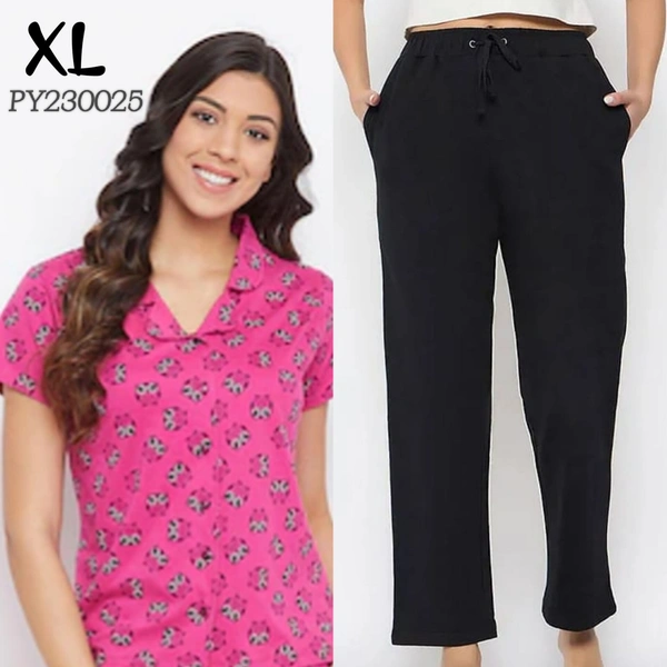 Clovia Button Down Shirt & Pyjama Set |100% Cotton| Pink | PY230025 - XL, Pink