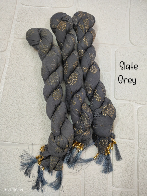 VDT Chakri Foil Printed Georgette Duppata FD1430 - FS, Slate Grey