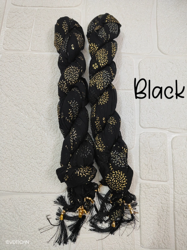 VDT Chakri Foil Printed Georgette Duppata FD1430 - FS, Black