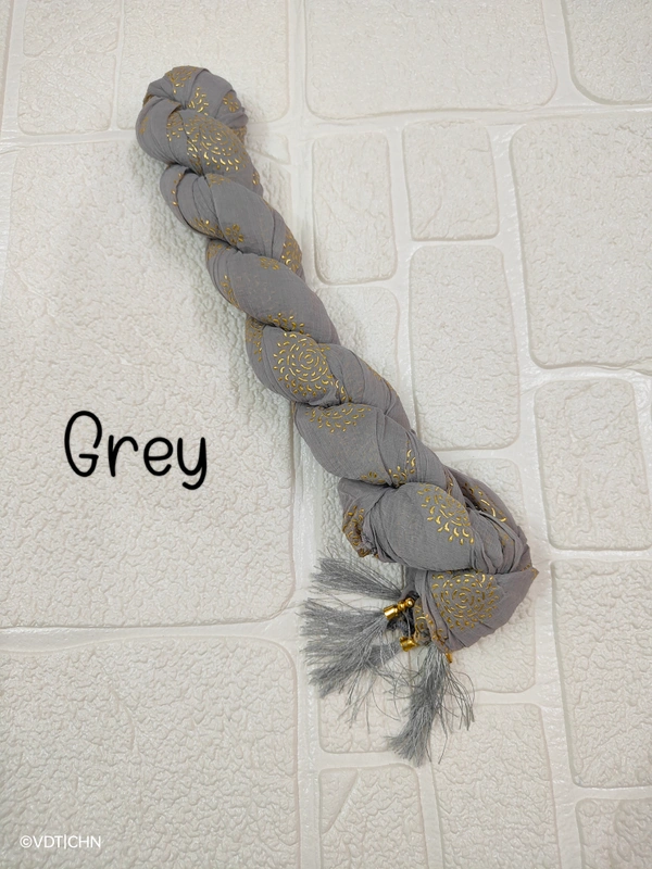 VDT Chakri Foil Printed Georgette Duppata FD1430 - FS, Grey