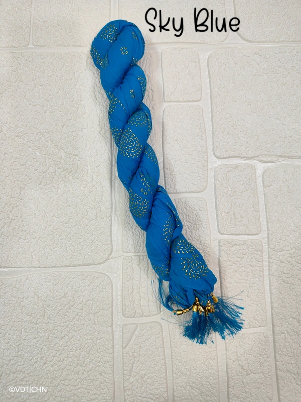 VDT Chakri Foil Printed Georgette Duppata FD1430 - FS, Sky Blue