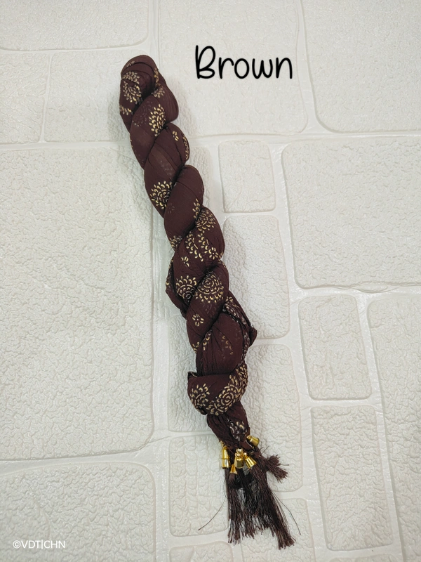 VDT Chakri Foil Printed Georgette Duppata FD1430 - FS, Brown