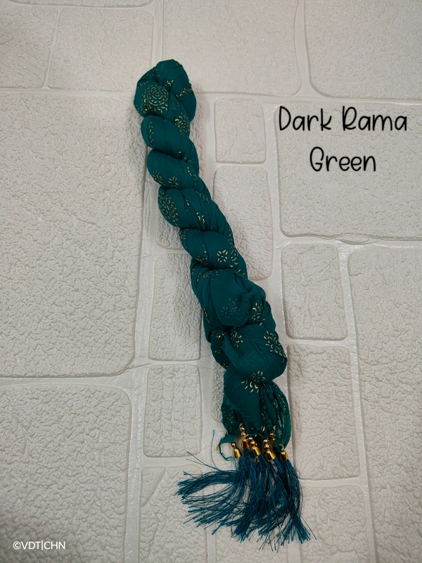 VDT Chakri Foil Printed Georgette Duppata FD1430 - FS, Dark Rama Green