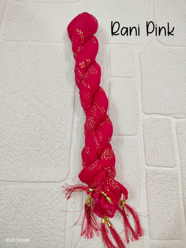 VDT Chakri Foil Printed Georgette Duppata FD1430 - FS, Rani Pink