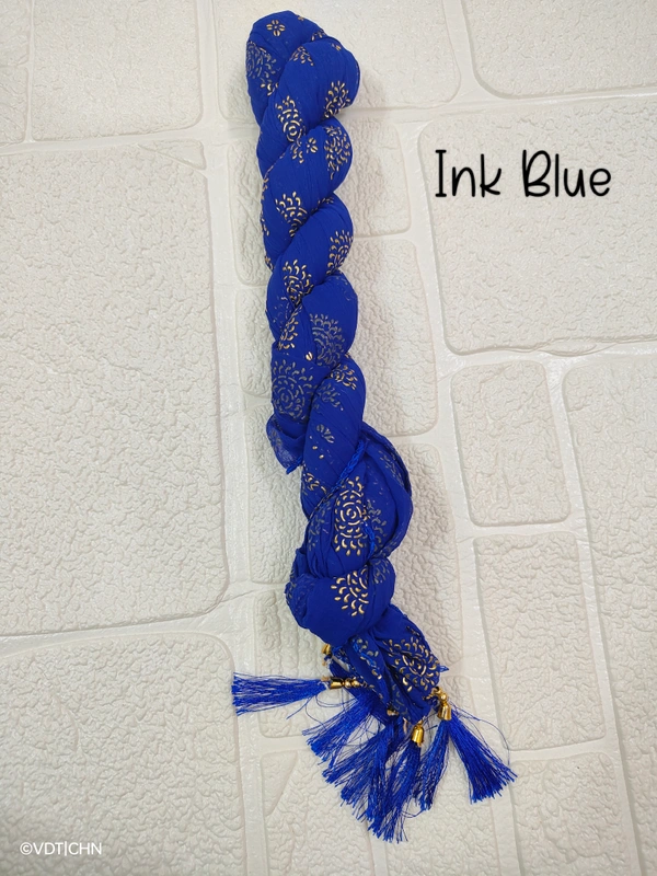 VDT Chakri Foil Printed Georgette Duppata FD1430 - FS, Ink Blue