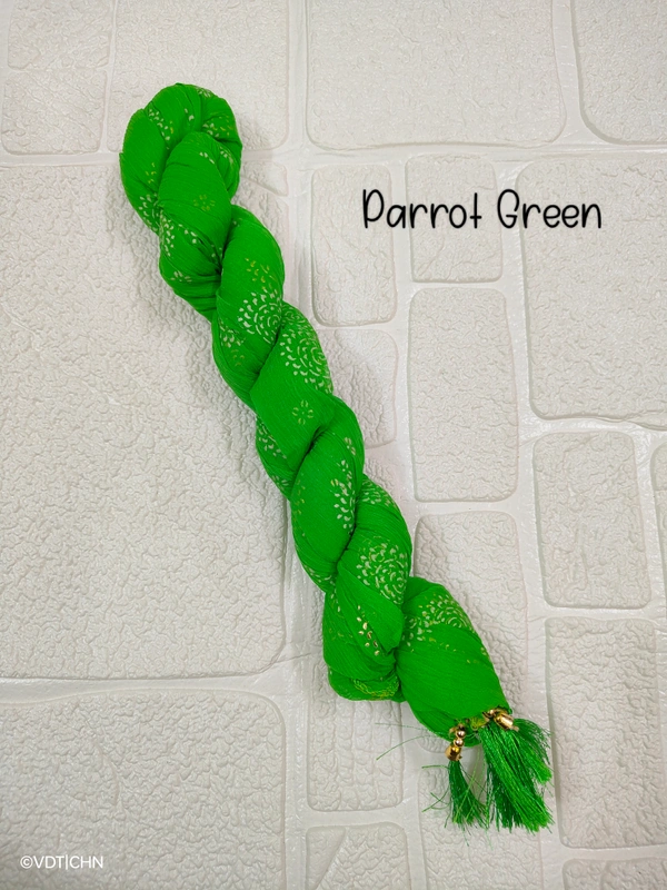 VDT Chakri Foil Printed Georgette Duppata FD1430 - FS, Parrot Green