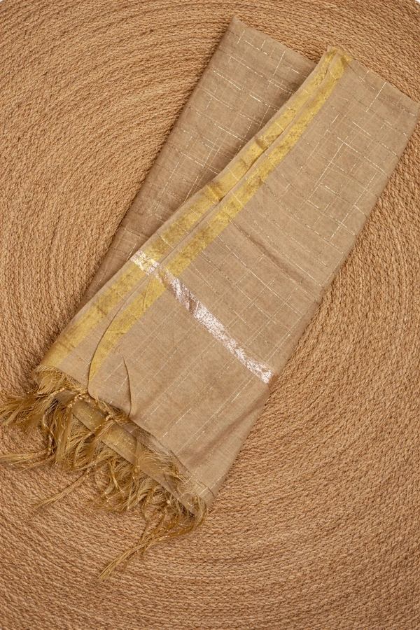 Minmini Chanderi Silk Duppata| Sandle | CSD8004 - Beige, FS