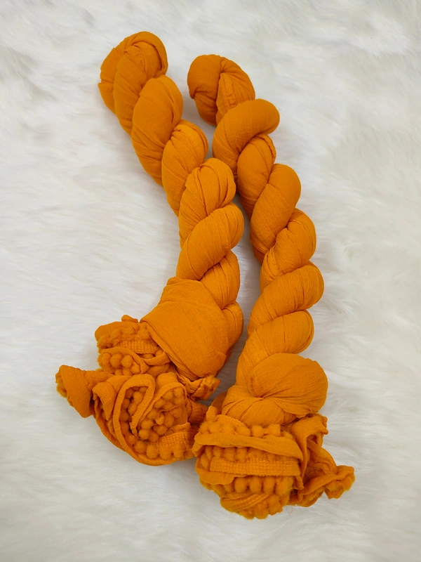 VDT Chiffon Nazim Georgette Duppata GS1370 (Pack of 1 pc) - Golden Yellow, FS