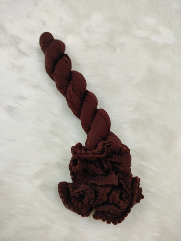 VDT Chiffon Nazim Georgette Duppata GS1370 (Pack of 1 pc) - Brown, FS