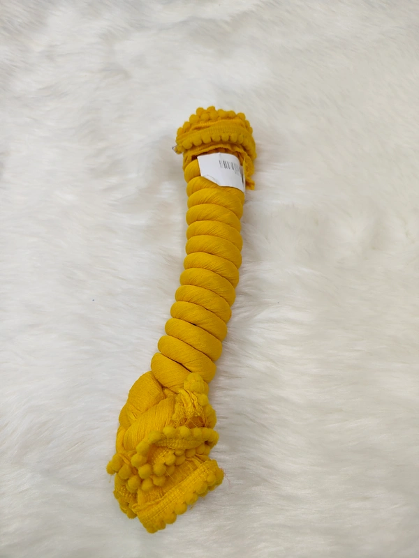 VDT Chiffon Nazim Georgette Duppata GS1370 (Pack of 1 pc) - Yellow, FS