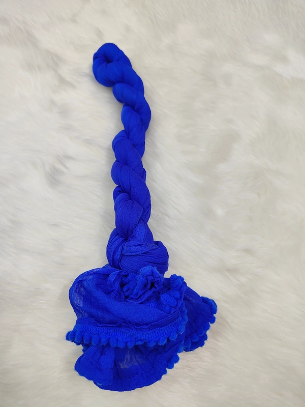 VDT Chiffon Nazim Georgette Duppata GS1370 (Pack of 1 pc) - Blue, FS