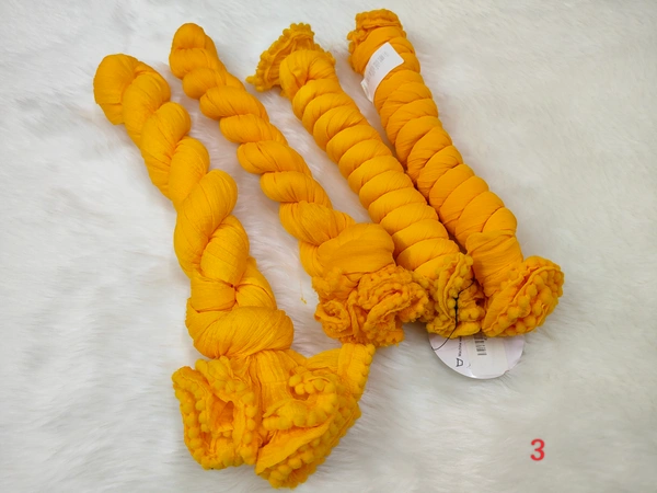 VDT Chiffon Nazim Georgette Duppata GS1370 (Pack of 1 pc) - Yellow, FS