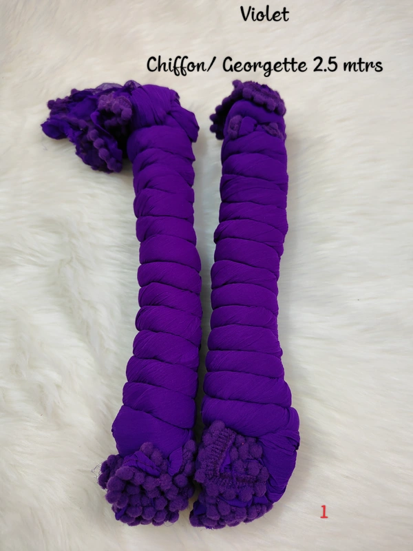 VDT Chiffon Nazim Georgette Duppata GS1370 (Pack of 1 pc) - Violet, FS