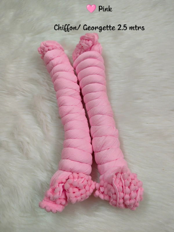 VDT Chiffon Nazim Georgette Duppata GS1370 (Pack of 1 pc) - Pink, FS