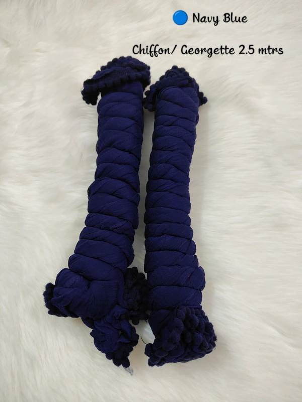 VDT Chiffon Nazim Georgette Duppata GS1370 (Pack of 1 pc) - Navy Blue, FS