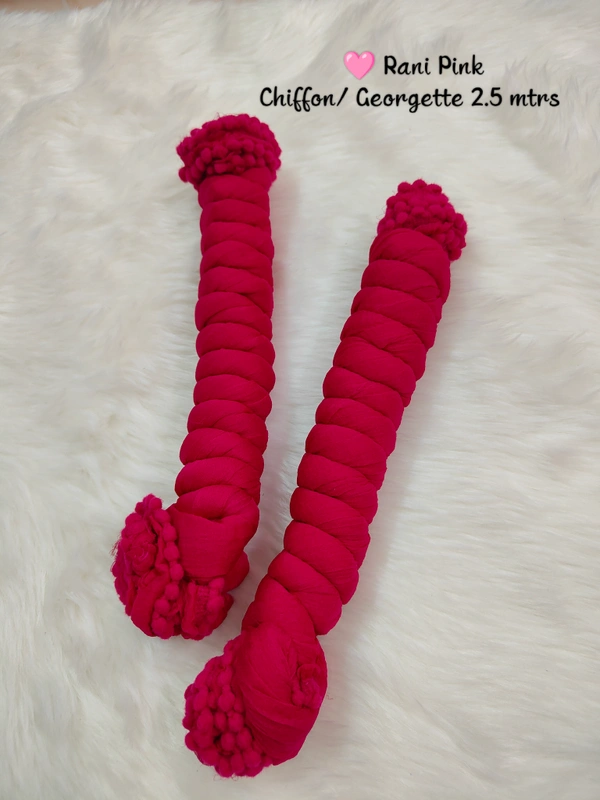 VDT Chiffon Nazim Georgette Duppata GS1370 (Pack of 1 pc) - Rani Pink, FS