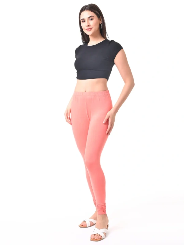 Fly Cute Chudithar Length Premium 4 Way Lycra Leggings FLF1572 - 3XL, Peach