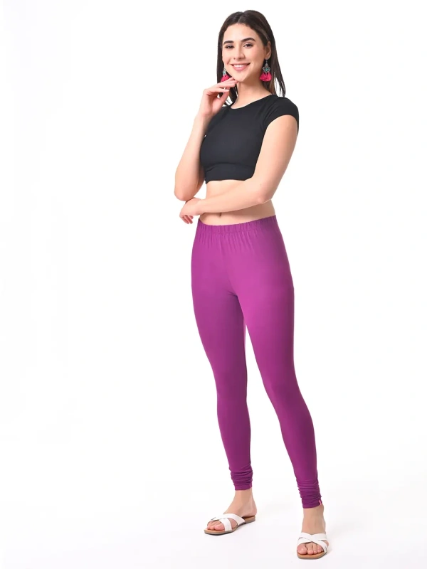 Fly Cute Chudithar Length Premium 4 Way Lycra Leggings FLF1567 - 2xl, Plum