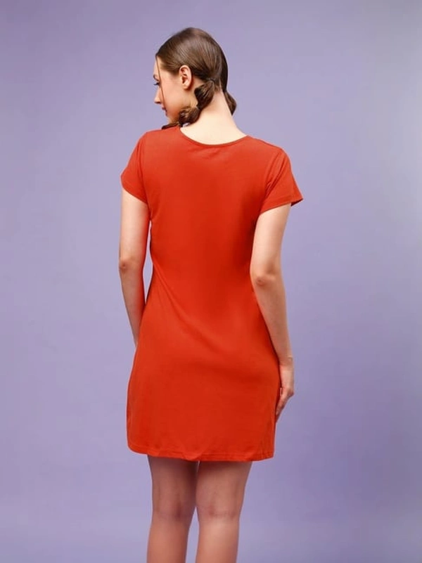 CLOVIA Cotton Knee Length Nightdress | Red | LP13003 - L, Red