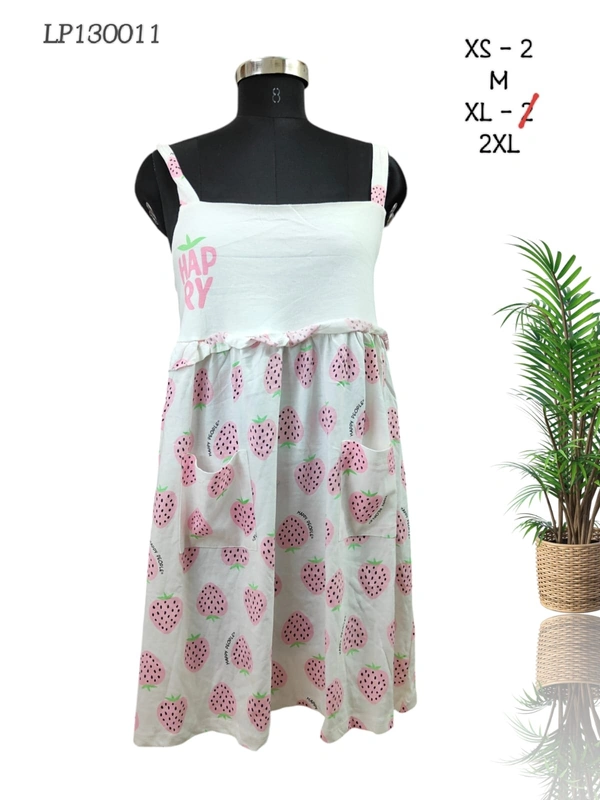 CLOVIA Cotton Knee Length Nightdress| Sleeveless | White| LP130011 - XS, White