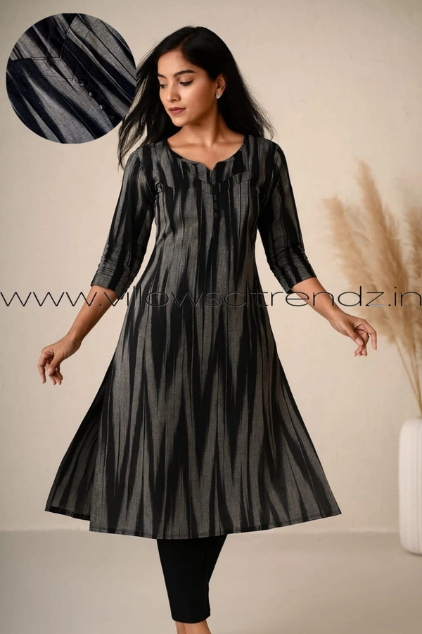 Twill Blue Cotton Kurtis| Black | IKC007 - M, Black
