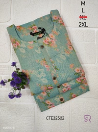 Ruthvi Ethnics Crush Tissue Kurta CT32502 - Sky Blue, 2XL