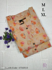 Ruthvi Ethnics Crush Tissue Kurta CT32512 - Peach Orange, M