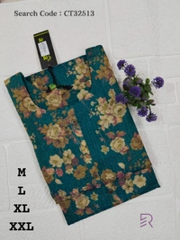 Ruthvi Ethnics Crush Tissue Kurta CT32513 - Peacock Green, 2XL