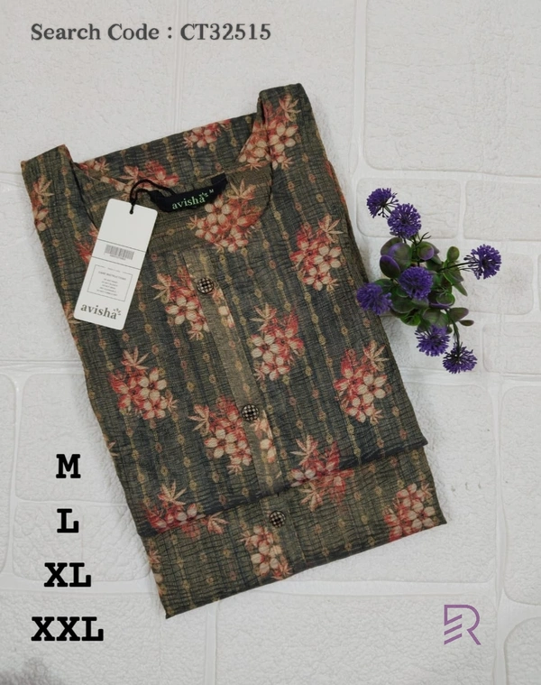 Ruthvi Ethnics Crush Tissue Kurta CT32515 - Black, M